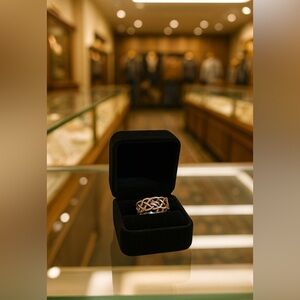 Trellis styled silver tone Ring 🩶